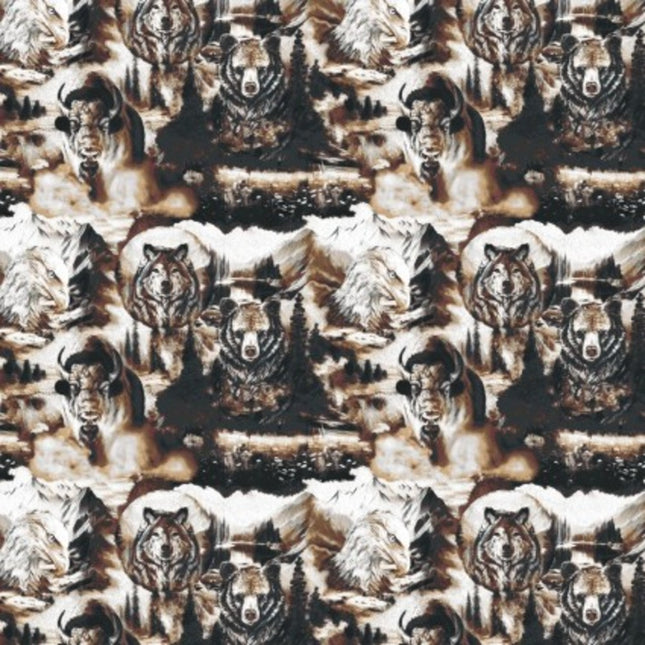 Wilderness Collage Fleece Fabric
