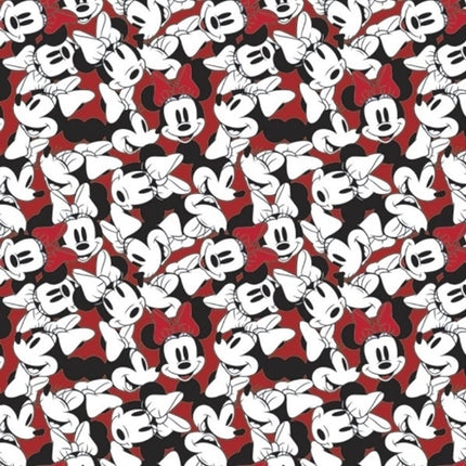 Minnie Mouse Dreaming In Dots Minnie Tossed Stacked Red Cotton Fabric