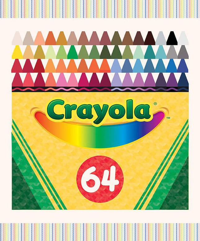 New Box of Crayons Crayola Crayons Panel Cotton Fabric