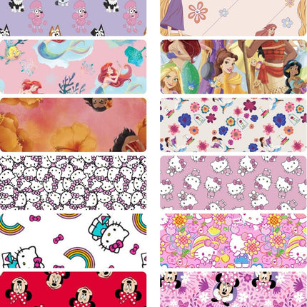 Assorted Girl Character Flat Fold Assortment 60 Yard Bundle Cotton Fabric