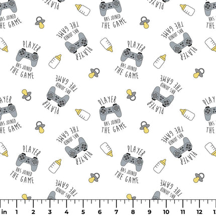 Itty Bitty Jack "Player Has Joined the Game" Flannel Fabric