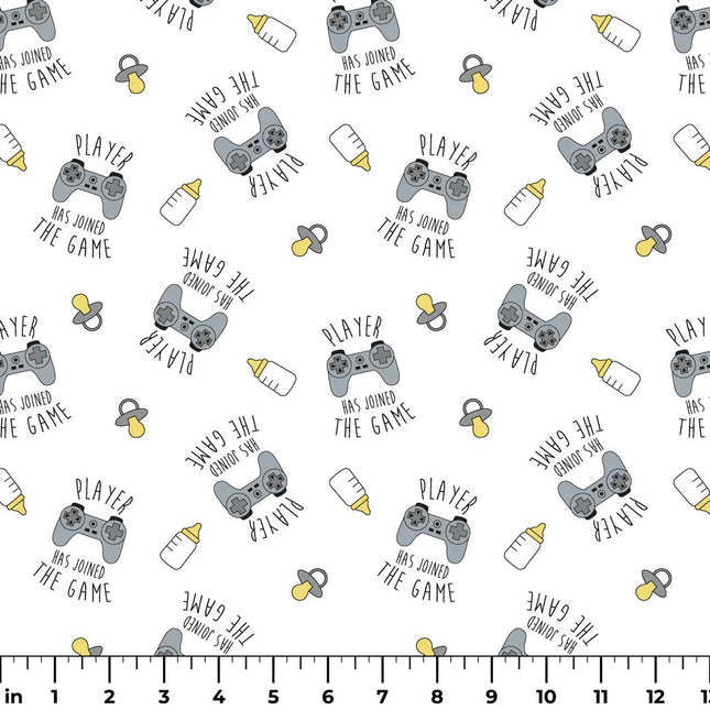 Itty Bitty Jack "Player Has Joined the Game" Flannel Fabric