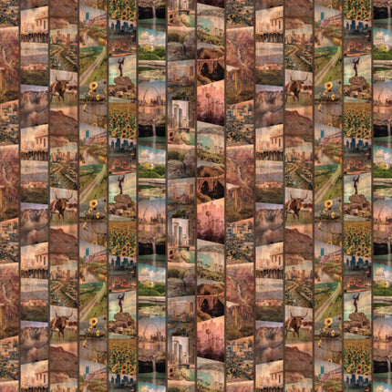 Historic Highway Scenes from Route 66 Cotton Fabric