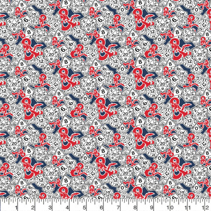 Dungeons & Dragons Dice Cotton Quilting Fabric