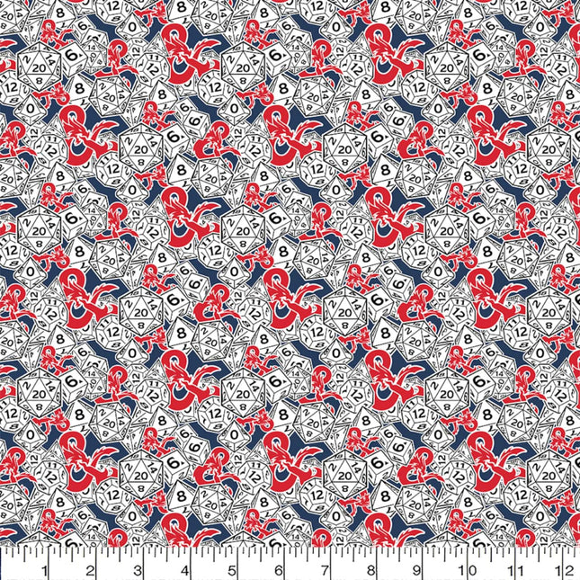 Dungeons & Dragons Dice Cotton Quilting Fabric