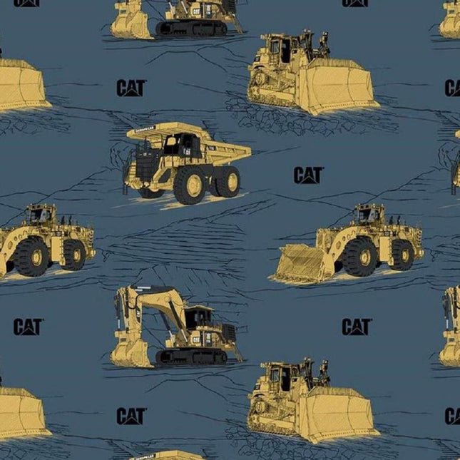 CAT® Equipment Main Blue Cotton Fabric