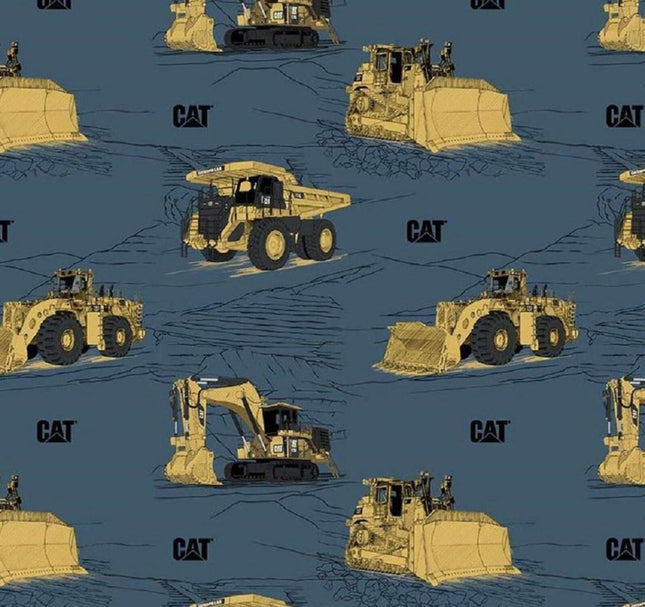 CAT® Equipment Main Blue Cotton Fabric