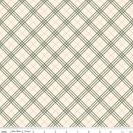 Coffee Time Plaid Cream Cotton Fabric