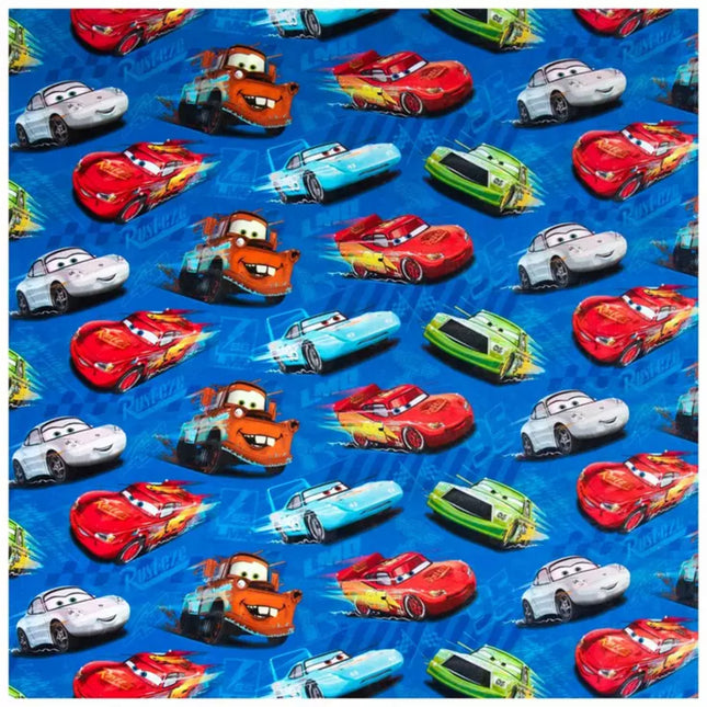 Cars Friends Blue Cotton Fabric