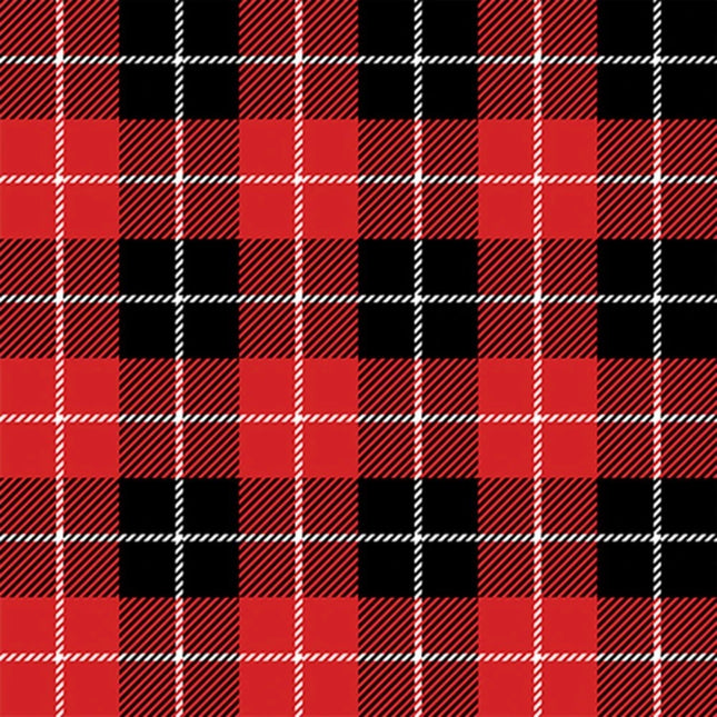 Curtain Valance - Holiday Plaid Red Cotton