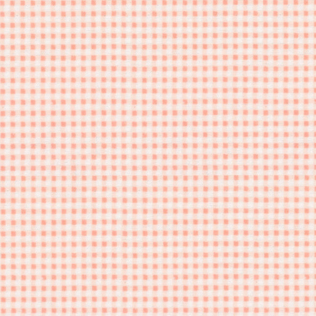 Gingham Plaid Peach Flannel Fabric