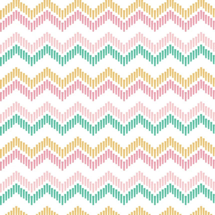 Chevron Chic White Flannel Fabric