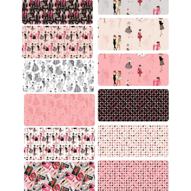 Assorted Barbie Vintage Cotton - 1/2 Yard Cuts - 15 Piece Bundle