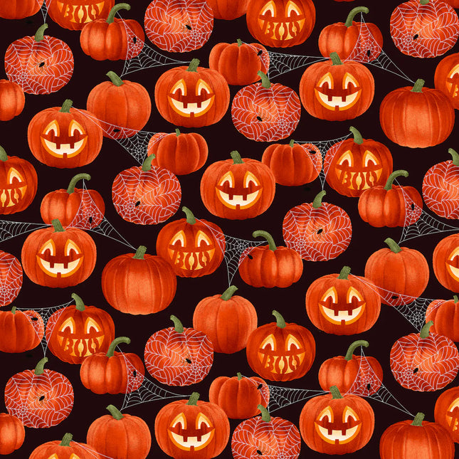 Hall Jackolanterns Glitter Cotton Fabric