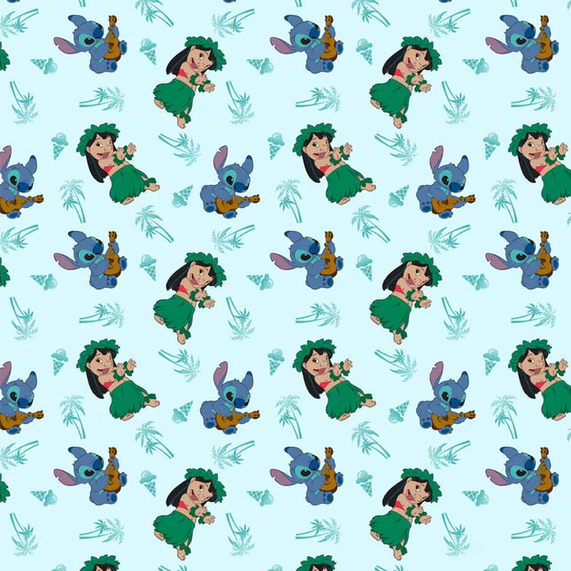 Pillowcase - Blue & Green Lilo & Stitch Vacation Icon Cotton