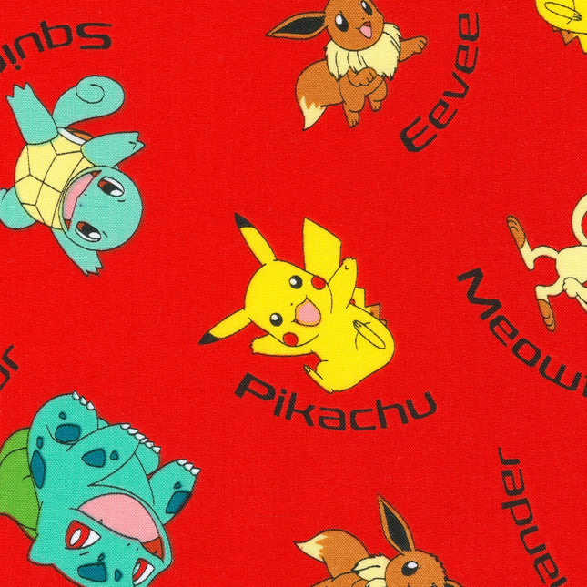 Pokémon™ Names Toss Cotton Fabric
