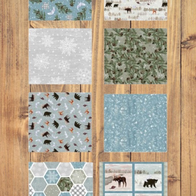 Chill Factor 1/2 Yard or 1 Yard With Panel Bundle Flannel Fabric