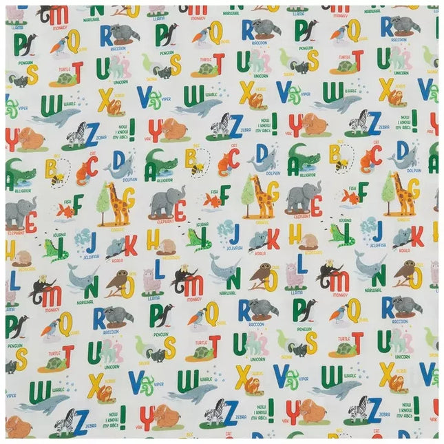 Animal Alphabet Cotton Fabric