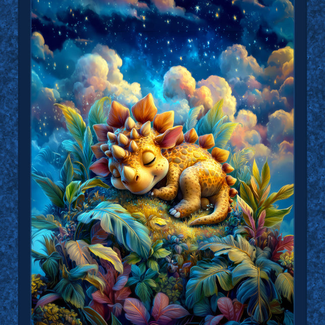 Dino Dreams Cotton Panel Fabric