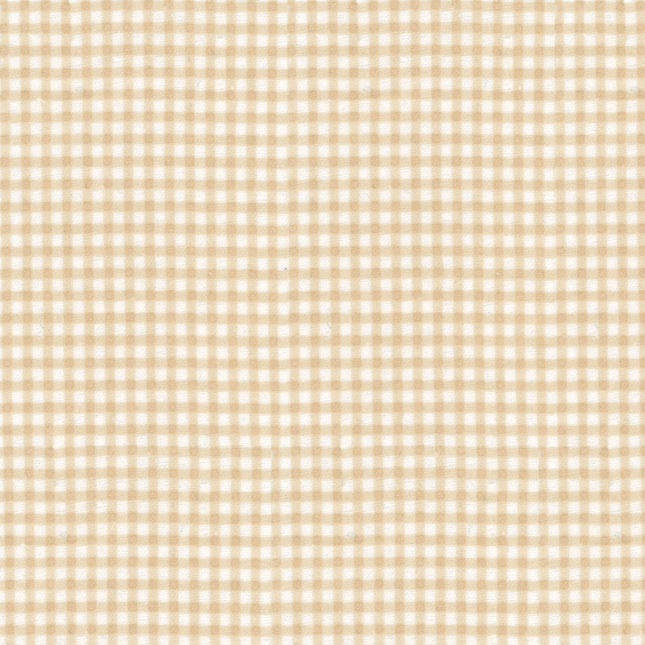 Gingham Plaid Brown Flannel Fabric