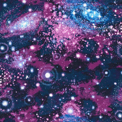 Galaxy Purple Glitter Cotton Fabric