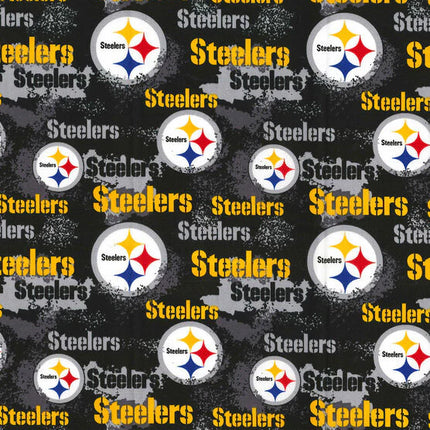 Handmade Valance or Curtain Panel Steelers Distressed