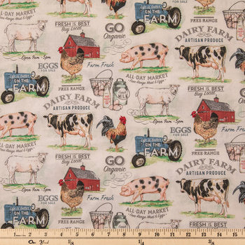 Dairy Farm Cotton Calico Fabric