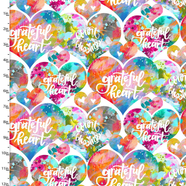 Joy Blooms Hearts Cotton Fabric