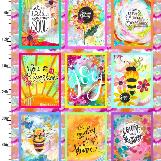 Joy Blooms Panel Cotton Fabric