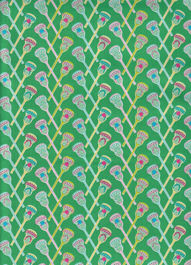 Lacrosse Green Cotton Fabric