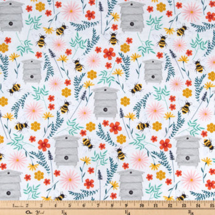 Bee Happy Calico Cotton Fabric