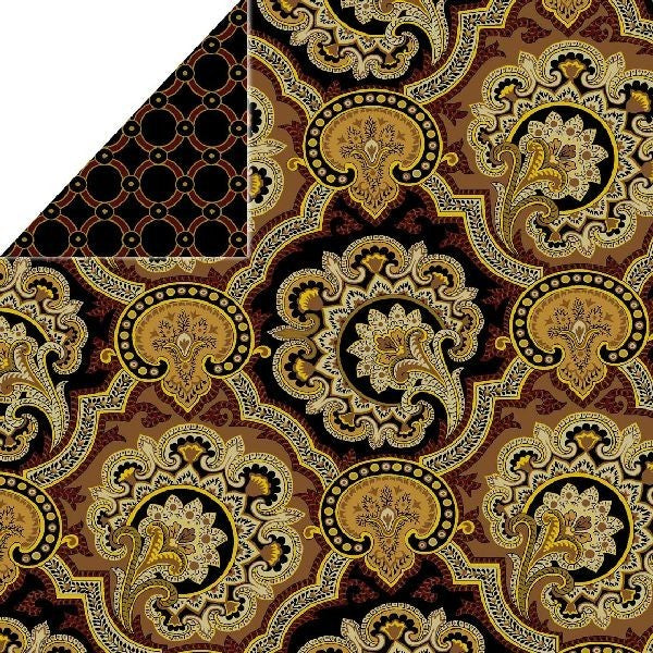 Double-Sided Quilt Fabric – Regal Medallion & Geometric Elegance