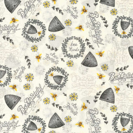 Handmade Valance or Curtain Panel Bee Hives And Sunflowers White