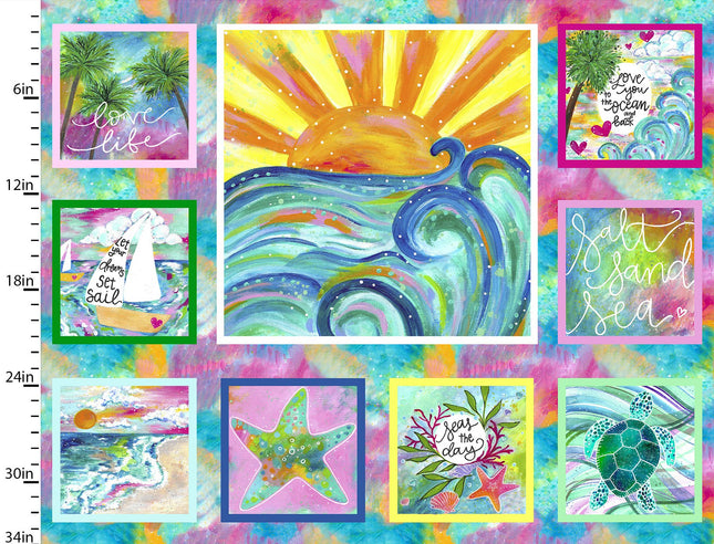 Seas the Day by 3 Wishes Flat Fold Assortment 22 Yard Bundle Cotton Fabric
