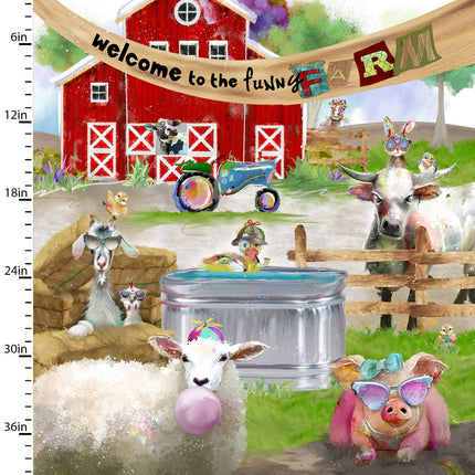 Welcome to the Funny Farm Panel Cotton Fabric