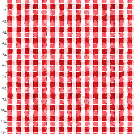 Welcome to the Funny Farm Gingham Red Cotton Fabric