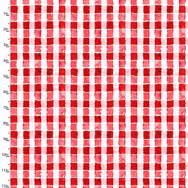 Welcome to the Funny Farm Gingham Red Cotton Fabric