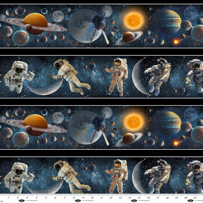 Space Cadet Interstellar Clouds Stripe Cotton Fabric