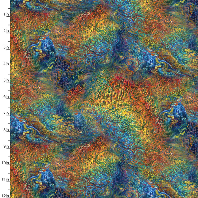 Power of the Elements Marbled Texture Cotton Fabric