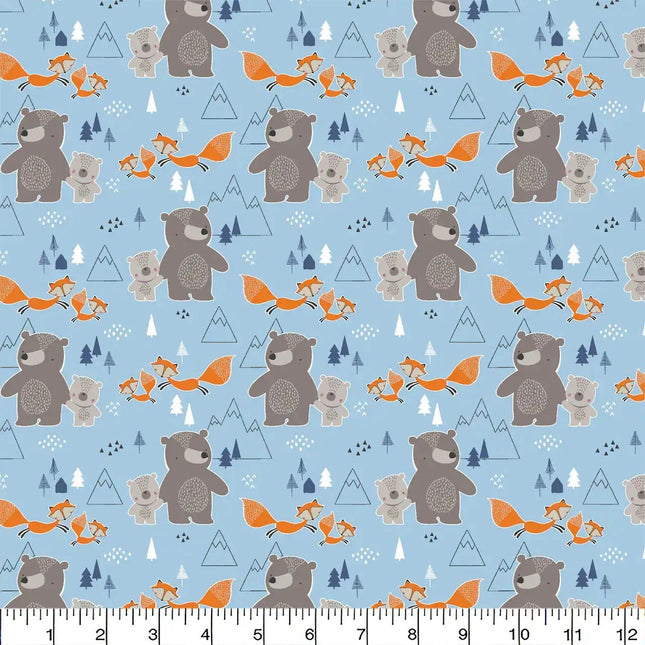Pillowcase - Blue Mountain Friends Flannel