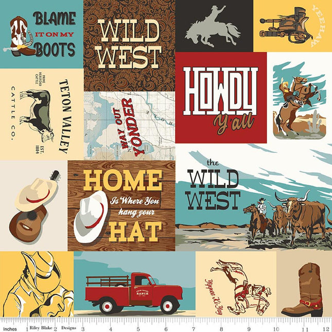 Flannel Cowboys Cowboy Multi Fabric