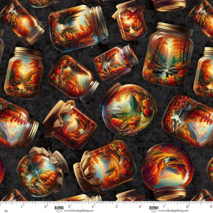 Homestead Heritage Scenes in Jars Cotton Fabric
