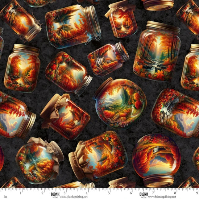 Homestead Heritage Scenes in Jars Cotton Fabric