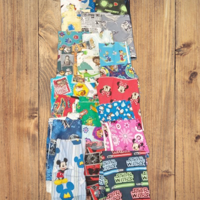 Assorted Character Cotton Fabric - 3 lb Scrap Bundle