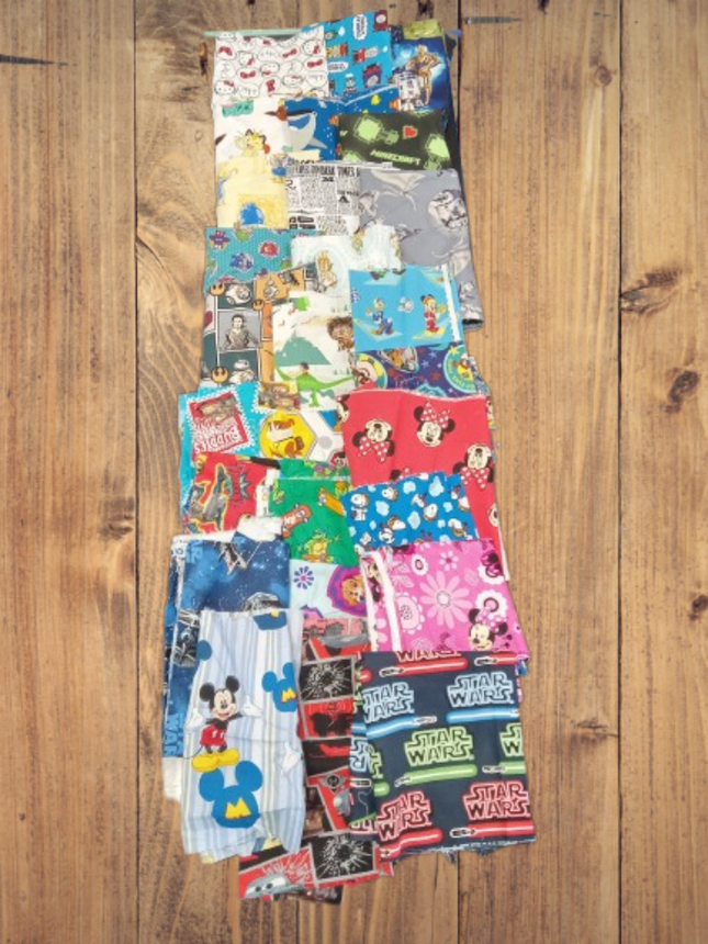 Assorted Character Cotton Fabric - 3 lb Scrap Bundle