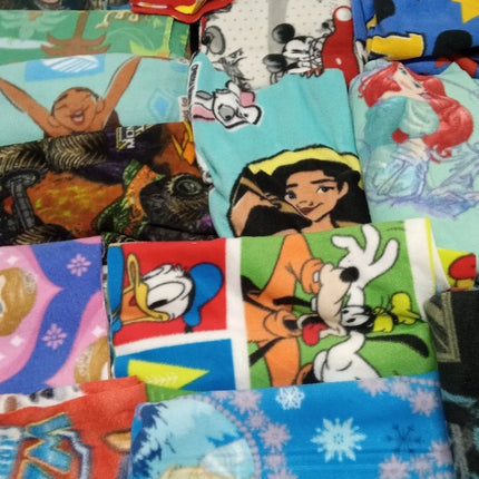 Assorted Character Fleece Fabric - 3 lb Scrap Bundle