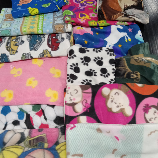 Assorted Novelty Fleece Fabric - 3 lb Scrap Bundle