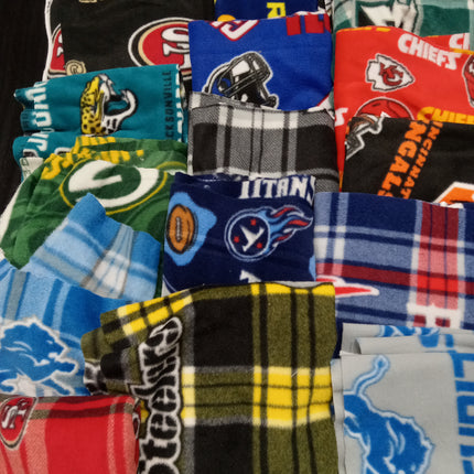 Assorted Football NFL Fleece Fabric - 3 lb Scrap Bundle