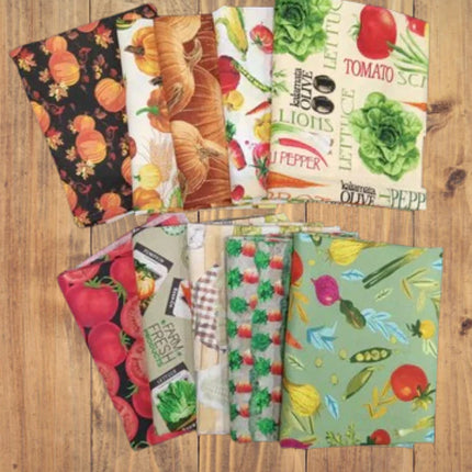 10 Half Yards  - Assorted Veggies Theme Prints Half Yard Bundle