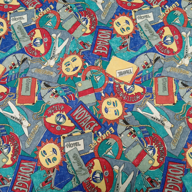 Around the World Travel Cotton Fabric